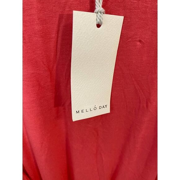 Melloday Red 3/4 Sleeve Tie Blouse - Picture 7 of 8